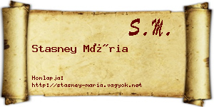 Stasney Mária névjegykártya