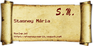 Stasney Mária névjegykártya