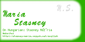 maria stasney business card